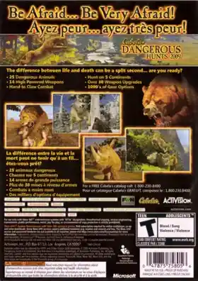 Cabelas Dangerous Hunts 2009 (USA) box cover back